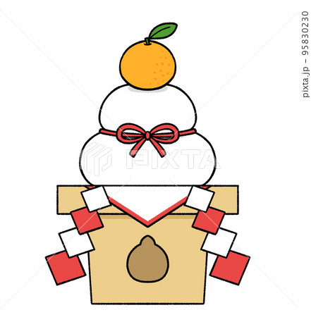 手描きの鏡餅 95830230