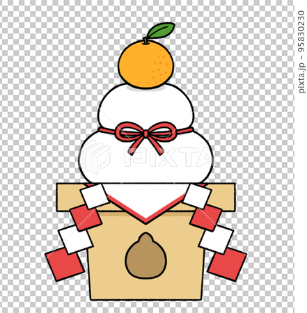 手描きの鏡餅 95830230