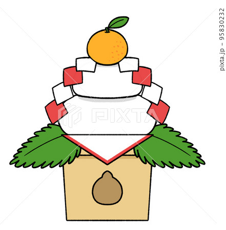 手描きの鏡餅 手描きの鏡餅 95830232