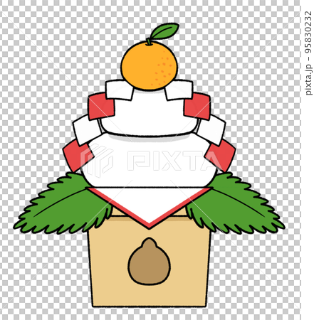 手描きの鏡餅 手描きの鏡餅 95830232