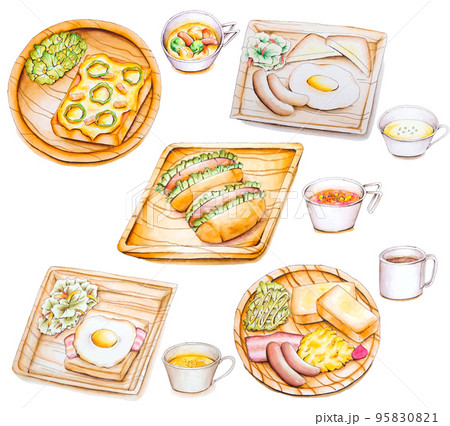 モーニングプレートいろいろ　手描き 95830821