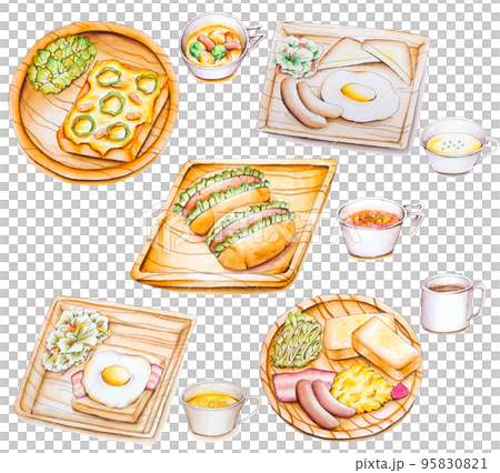 モーニングプレートいろいろ　手描き 95830821