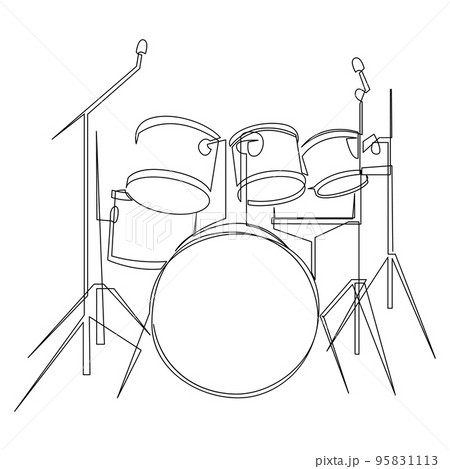 How To Draw A Drum Step By Step 🥁 Drum Drawing Easy - YouTube