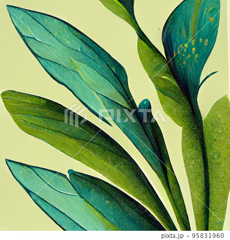 Nature view of green tropical plants leaves background. 95831960