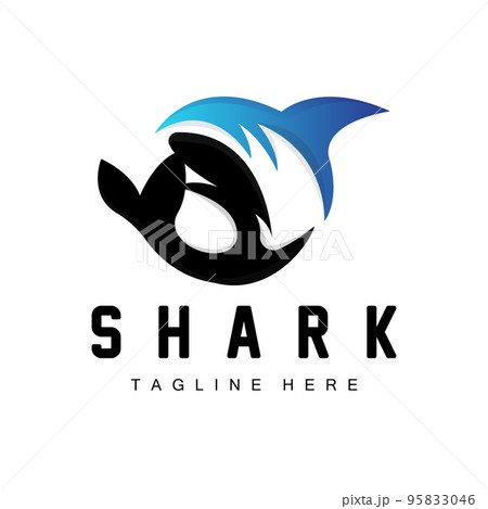 Shark Logo, Wild Fish Vector Illustration, Ocean Predator, Product Brand Design Icon 95833046