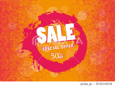 Super Sale and special offer. 50 off. Vector illustration.Theme color. 95834858