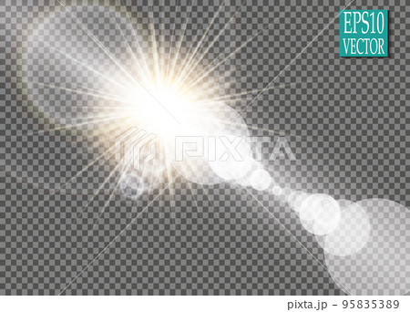 Vector transparent sunlight special lens flare light effect. 95835389