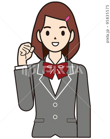 人物　イラスト　女子学生 95835575