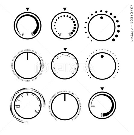 Adjustment dial. Rotary dials with round scale volume level knob and round controller 95835737