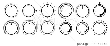 Round scale and controller volume level knob with Round scale and controller volume level knob with 95835738