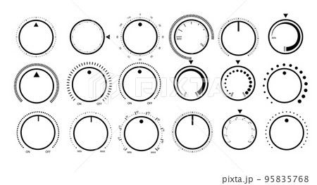 Adjustment dial. Rotary dials with round scale volume level knob and round controller 95835768