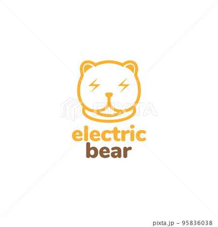 cute bear electric logo design 95836038