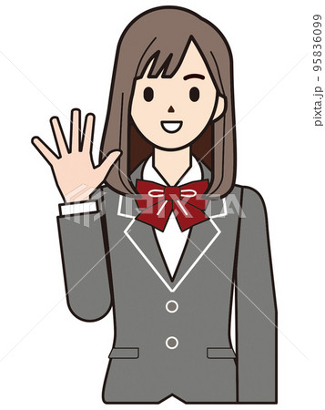 人物　イラスト　女子学生 95836099