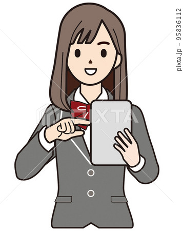 人物　イラスト　女子学生 95836112
