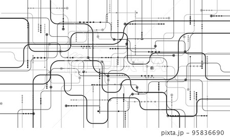 Electronic circuit on white background. Electronic circuit on white background. 95836690