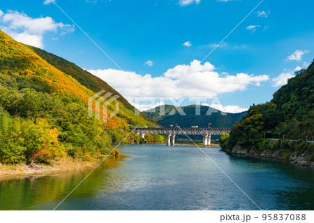紅葉の季節の旭川の風景【岡山市】 紅葉の季節の旭川の風景【岡山市】 95837088