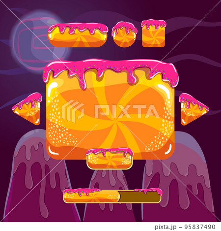 Sweet vector cartoon user interface games with buttons 95837490