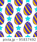Seamless pattern with vector cartoon Easter eggs 95837492