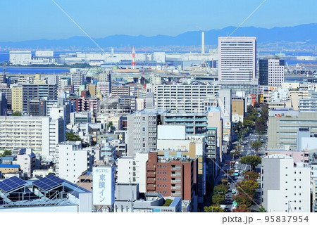 堺市役所21階展望ロビーから見た堺港方面の眺め 堺市役所21階展望ロビーから見た堺港方面の眺め 95837954