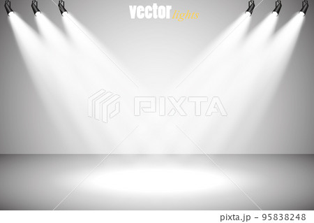 Vector Spotlights. Scene. Light Effects. Glow light effect Vector Spotlights. Scene. Light Effects. Glow light effect 95838248