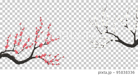 Plum Japanese-style background material 95838336