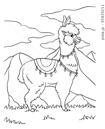 Llama Coloring Page for Kids 95839251