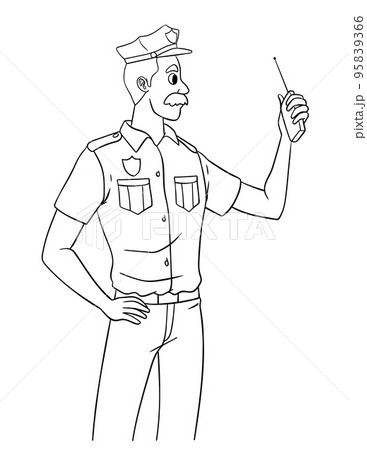 Policeman Isolated Coloring Page for Kids Policeman Isolated Coloring Page for Kids 95839366