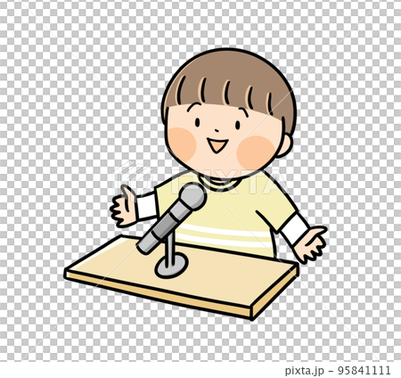 孩子在舞台上演講 95841111