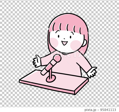 壇上でスピーチをしている子ども 壇上でスピーチをしている子ども 95841113