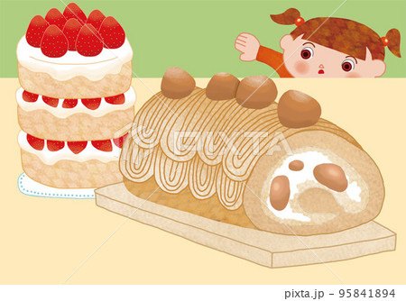 ロールケーキ　ショートケーキ　子供 95841894