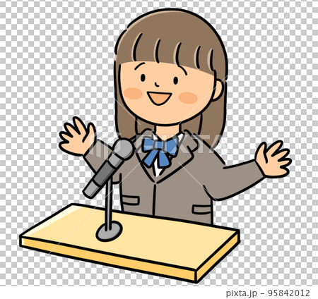 student giving a speech at the podium 95842012