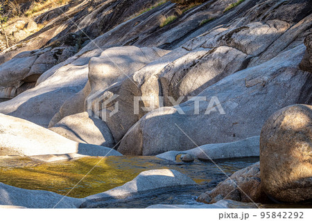 Natural pools of Los Pilones in the Garganta de los infiernos gorge, Jerte valley, Caceres, Spain Natural pools of Los Pilones in the Garganta de los infiernos gorge, Jerte valley, Caceres, Spain 95842292