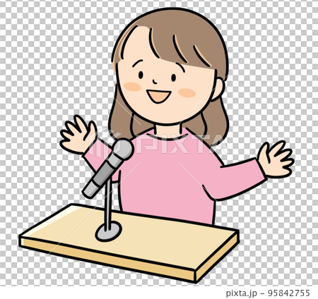 在舞台上演講的女人 95842755