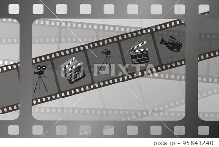 Set of vector film strip isolated on transparent background Set of vector film strip isolated on transparent background 95843240