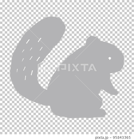 北欧風のリスのイラスト（シルエット） 95843365