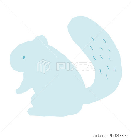 北欧風のリスのイラスト シルエット のイラスト素材