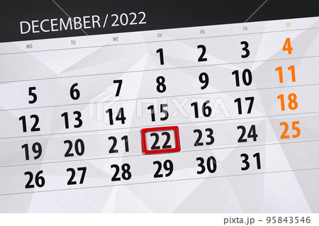 Calendar 2022, deadline, day, month, page, organizer, date, december, thursday, number 22 95843546