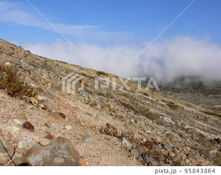 群馬県吾妻郡草津町  草津白根山 常時観測火山　成層火山　湯釜 平成19年2007　10月撮影  95843864