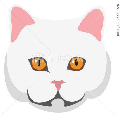 Cat face icon. White kitten profile avatar - Stock Illustration [95843920]  - PIXTA