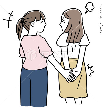 女性同士のセクハラ お尻を触ろうとする女性 女性同士のセクハラ お尻を触ろうとする女性 95844425