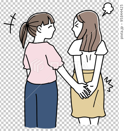 女性同士のセクハラ お尻を触ろうとする女性 女性同士のセクハラ お尻を触ろうとする女性 95844425