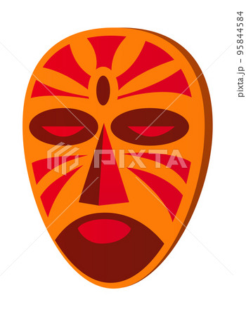 Tribal mask - modern flat design style single...のイラスト素材