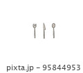 シンプルなフォークとナイフとスプーンのイラスト 95844953