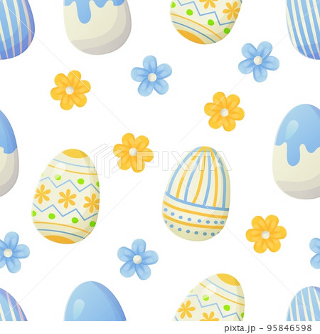 Easter Seamless Background With Eggs. Gift Card Egg Ornament, Pattern.  Spring Season Holidays Royalty Free SVG, Cliparts, Vectors, and Stock  Illustration. Image 124783533.