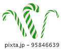 Christmas striped green and white candy canes 95846639