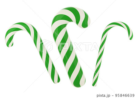 Christmas striped green and white candy canes 95846639