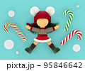 Textile poppet like a snow angel and Christmas 95846642