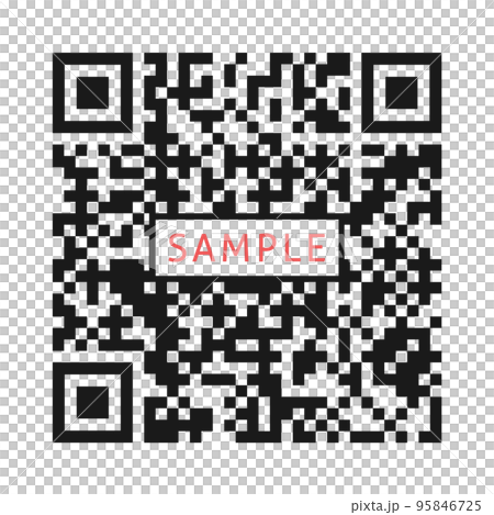 Sample QR code / 2D code with the word SAMPLE - image of cashless payment / link 95846725