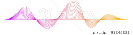 Audio signal volume wave. Color gradient sound shape 95846881