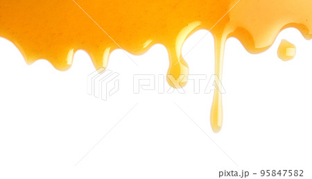 Fresh sweet honey flowing on white background 95847582